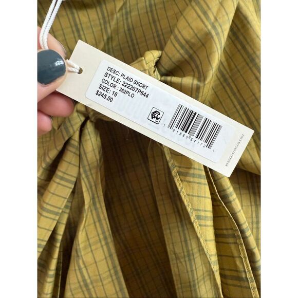 Rebecca Taylor Plaid Skort in Mini Plaid Olive Combo - Picture 8 of 9